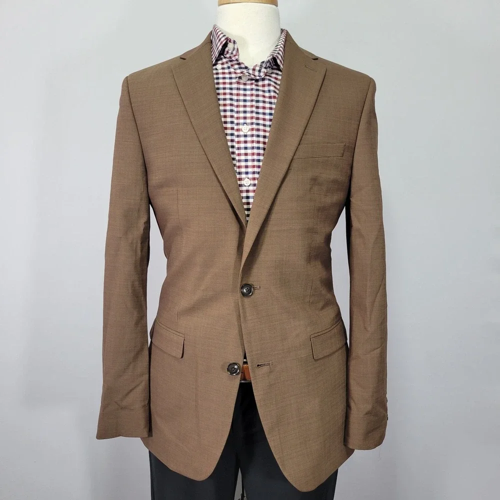 BAR III Men's Sport Coat Blazer Two Button Brown Wool Blend Size 40L NEW W/O TAG